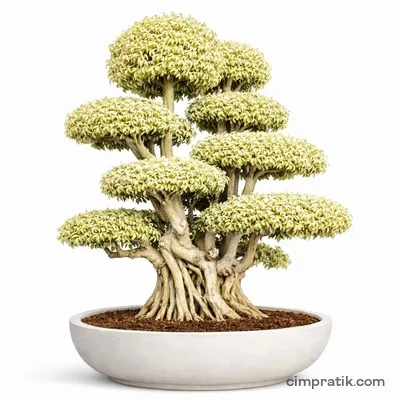Alacalı Bonsai Ficus (Ficus microcarpa 'Bonsai Variegata') - 3