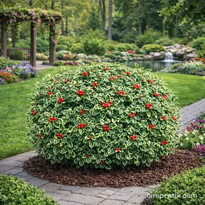 Variegated English Holly (Ilex aquifolium 'Argantea Marginata') - 2