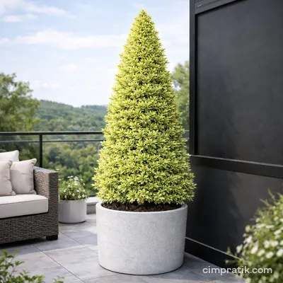 Piramit Bravo Taflan (Euonymus japonicus 'Bravo Pyramidalis') - 2