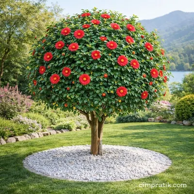 Standard Camellia (Camellia japonica 'Tige') - 2
